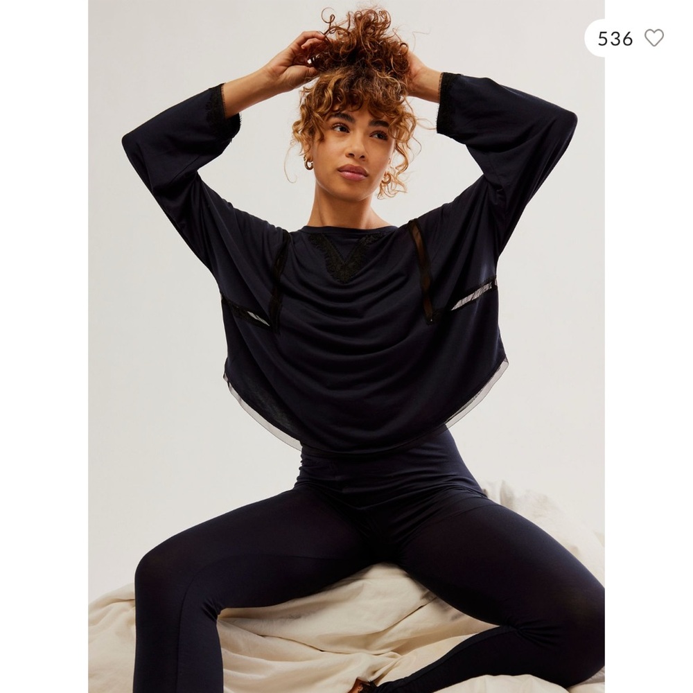 Free People ‘Lowkey Pullover’ Lace Lounge Top